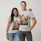 X9 watermerk Design - Voor vogels Liefde Bloemen T-shirt (Unisex)