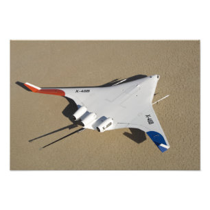 X-48B Onbemande luchtvaartuigen met blanco vleugel Foto Afdruk