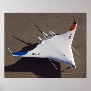 X-48B Onbemande luchtvaartuigen met blanco vleugel Poster