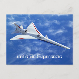 X-59 Supersonic Jet Vliegtuig met laag bereik Briefkaart