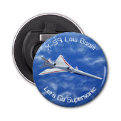 X-59 Supersonic Jet Vliegtuig met laag bereik Button Flesopener (Voorkant)