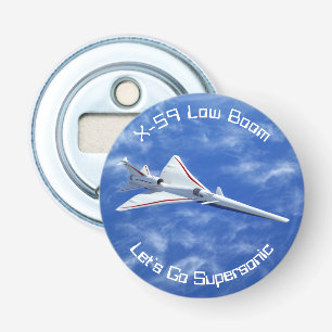 X-59 Supersonic Jet Vliegtuig met laag bereik Button Flesopener