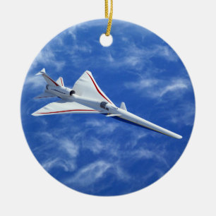 X-59 Supersonic Jet Vliegtuig met laag bereik Keramisch Ornament