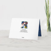 X BRIEF/SANTA CLAUS MET RODE RIBBON MONOGRAM FEESTDAGEN KAART (Achterkant)