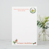 X - CHRISTMAS ELF MONOGRAM STATIONERY BRIEFPAPIER (Staand voorkant)