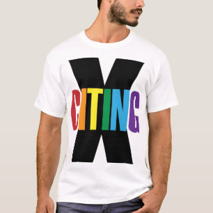 X-Citing Exciting Black Rainbow Oorspronkelijke le T-shirt