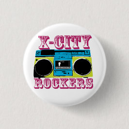 X-CITY ROCKERS badge Ronde Button 3,2 Cm