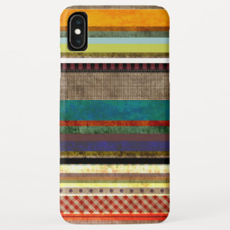 X grungy gestreepte kunst iPhone XS max hoesje