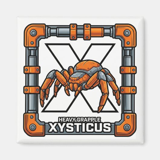 X is for Xysticus (Crab Spider) – GTA Style ABC Magneet (Voorkant)
