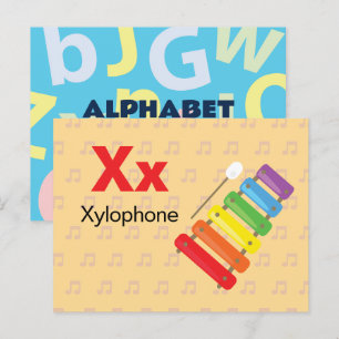 X is voor Xylophone - Alphabet Flash Kaart