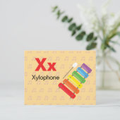 X is voor Xylophone - Alphabet Flash Kaart (Staand voorkant)
