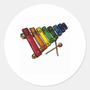 X is voor Xylophone Ronde Sticker