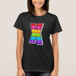 X Kutest Capital Letter x Alphabet Funny Poppin Ki T-shirt