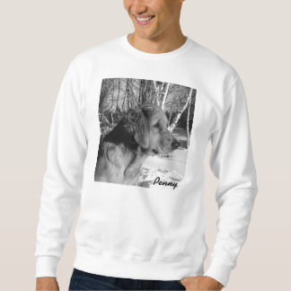 X-Large White Sweatshirt of Penny and Birch Trees