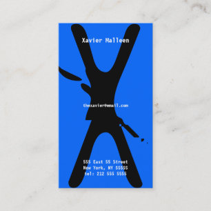 X Letter-alfabet Visitekaartje Neon Blue