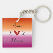 X Love X Sunset Lesbian Flag Acrylic Keychain (Achterkant)