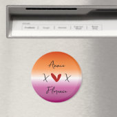 X Love X Sunset Lesbian Flag Magnet (In Situ (Lave-vaisselle))