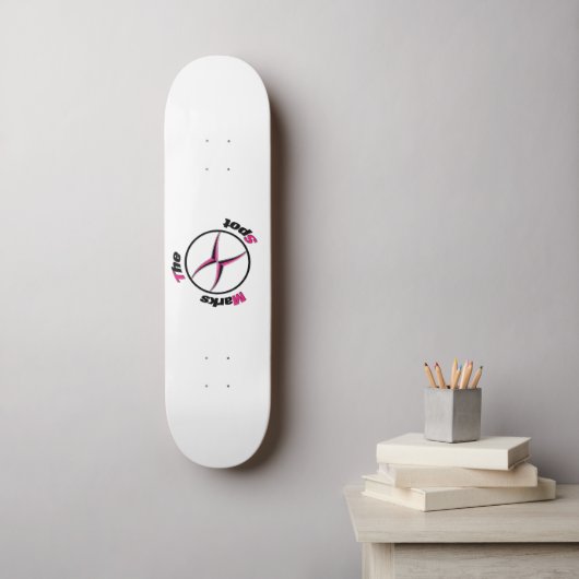 X markeert de plaats skateboard (Muurkunst)
