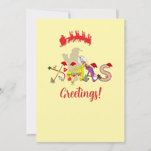 X-mas Groeten Feestdagenkaart (Voorkant)