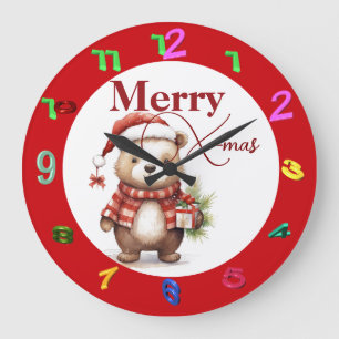 X-mas met een teddy grote klok