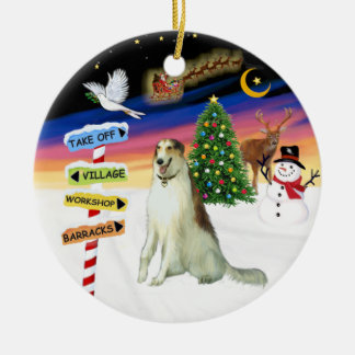 X Mas Signs - Borzoi (Russische Wolfshond) Keramisch Ornament
