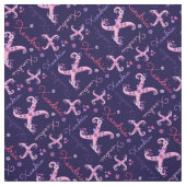 X monogram en gepersonaliseerde naam Willow stof (Swatch)