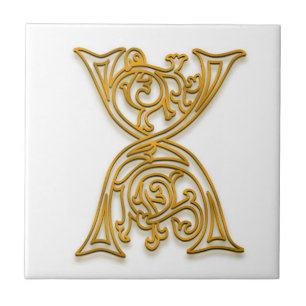 X Monogram "Irish Gold" keramische tegels Tegeltje