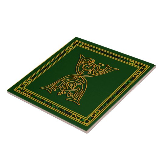 X Monogramme "Irish Gold on Green" Carreaux en cér (Côté)