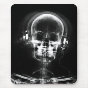 X-RAY MUSIC SKELETON GRAY BLACK & WHITE MUISMAT