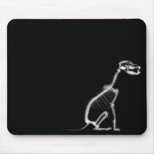X-RAY PUPPY DOG SKELETON-SITTING - B&W MUISMAT