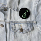 X-RAY PUPPY DOG SKELETON SITTING - GROEN RONDE BUTTON 5,7 CM (In situ)