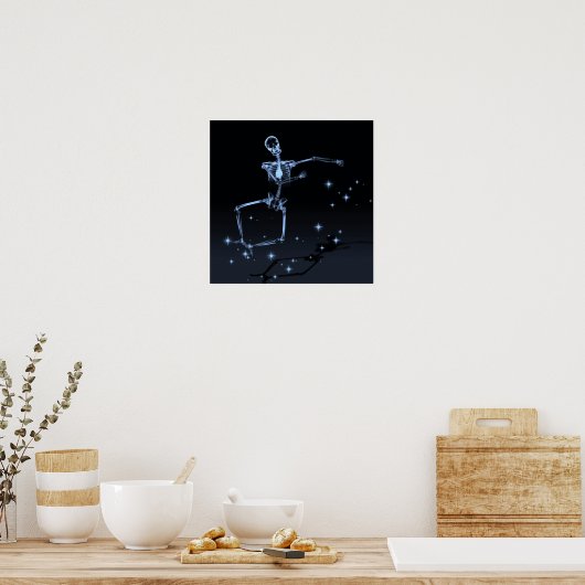 X-Ray Skelet dansen - blauw Poster (Keuken)