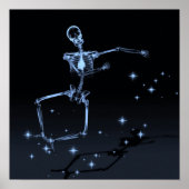 X-Ray Skelet dansen - blauw Poster (Voorkant)