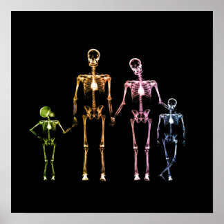 X-Ray Skeletfamilie - Multicolor 4 Poster