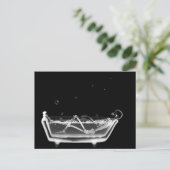 X-Ray Skeleton B&W Bath Time Briefkaart (Staand voorkant)