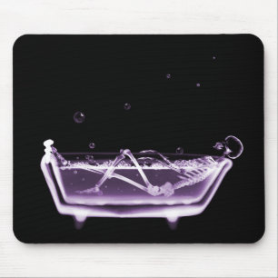 X-Ray Skeleton B&W Bath Time Paars Muismat
