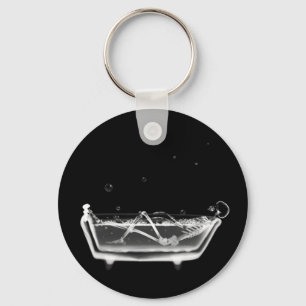 X-Ray Skeleton B&W Bath Time Sleutelhanger