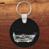 X-Ray Skeleton B&W Bath Time Sleutelhanger (Voorkant)