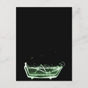 X-Ray Skeleton Bath Black Green Briefkaart