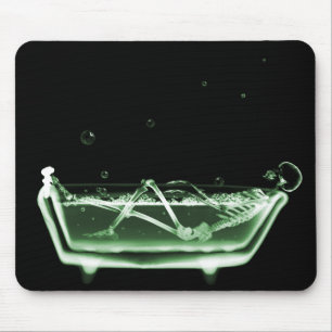 X-Ray Skeleton Bath Black Green Muismat