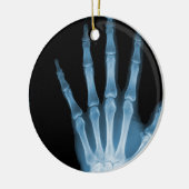 X-RAY SKELETON HAND FINGERS BLUE KERAMISCH ORNAMENT (Links)