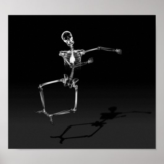 X-RAY SKELETON JOY LEAP B&W POSTER (Voorkant)
