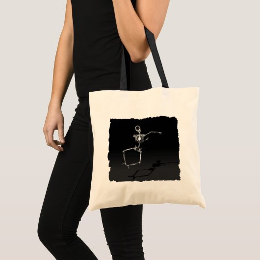 X-RAY SKELETON JOY LEAP B&W TOTE BAG (Voorkant (product))