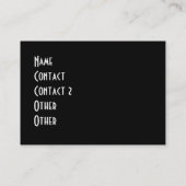 X-RAY SKELETON OP CELTELEFOONZWARTE EN WITTE TEKST VISITEKAARTJE (Achterkant)