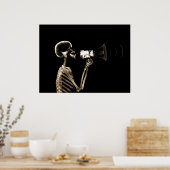 X-RAY SKELETON OP MEGAPHONE - SEPIA POSTER (Keuken)