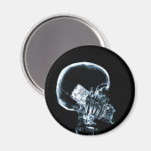 X-RAY SKELETON OP TELEFOON - BLAUW MAGNEET (Voorkant / Achterkant)
