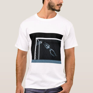 X-RAY SKELETON SOCCER GOALIE BLUE T-SHIRT