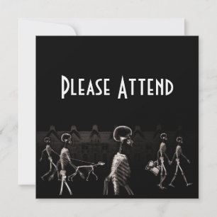 X-Ray Skeletons Midnight Stroll Black Sepia Kaart