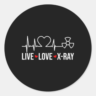 X-Ray Technoloog Radiologie Tech Live Liefde X-Ray Ronde Sticker