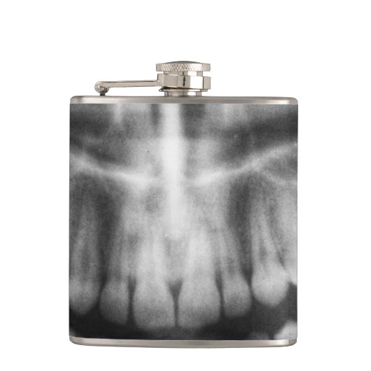 X-Ray Teeth Mouth Smile Black en White Heupfles (Voorkant)